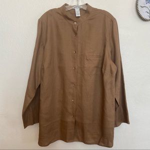 Jillian Jones Linen Blend Button Up Shirt